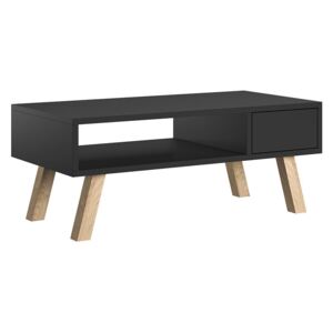 Konferenční stolek Donti, Barva: černý / černý + bukové dřevo
