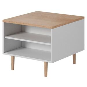 Konferenční stolek Uri UL60, Barva: bílá / bílá + buk pískový
