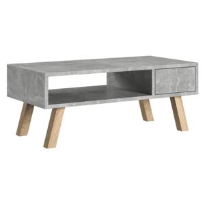 Konferenční stolek Donti, Barva: beton / beton + bukové dřevo