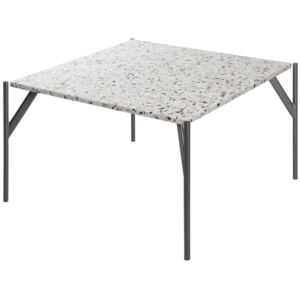 Čtvercový terrazzo konferenční stolek RGE Air Terrazzo s černou podnoží 48x75 cm