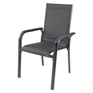 FLORABEST® Stohovatelná hliníková židle ALU, černá/antracitová