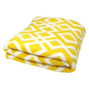 Mikroflanelová deka Premium 150x200 - Kosočtverce žluté