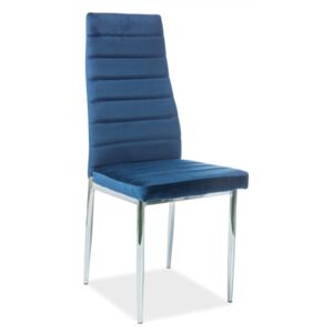Jídelní židle - H-261 Velvet, sametová tkanina, chromované nohy, různé barvy na výběr Čalounění: granátová (tap.86)