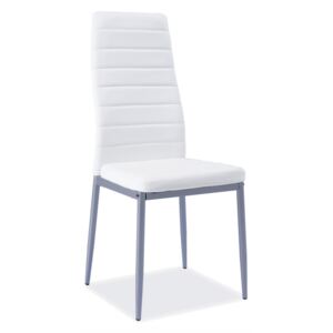 Jídelní židle - H-261 Bis Alu, ekokůže, hliníkové nohy, různé barvy na výběr Čalounění: bílá (ekokůže)