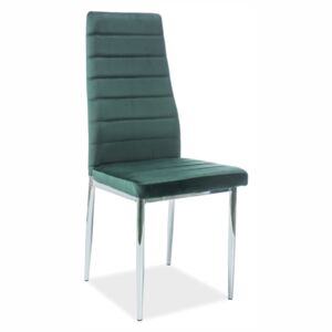 Jídelní židle - H-261 Velvet, sametová tkanina, chromované nohy, různé barvy na výběr Čalounění: zelená (tap.78)