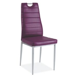 Jídelní židle - H-260, ekokůže, chromované nohy, různé barvy na výběr Čalounění: fialová (ekokůže)