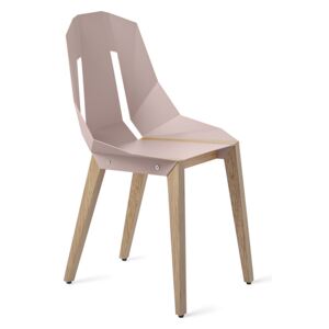 Hliníková židle Tabanda DIAGO s dubovou podnoží Barva: Růžová