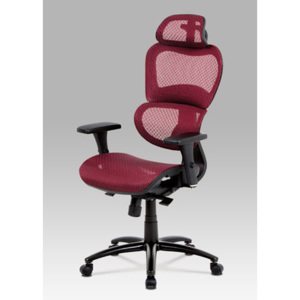 Autronic Kancelářská židle, synchronní mech., červená MESH, kovový kříž KA-A188 RED