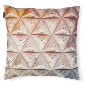 Povlak na dekorační polštářek Snurk Geogami 50x50 cm | růžovo-oranžový