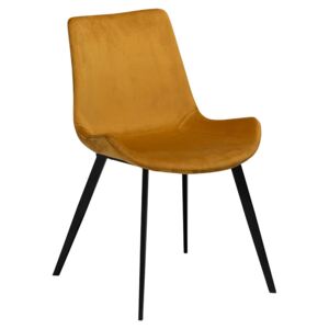 DAN-FORM Okrově žlutá sametová židle DanForm Hype