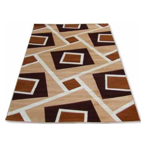 Kusový koberec Čtverce hnědý, Velikosti 160x220cm