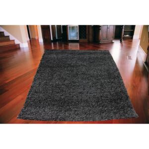 Kusový koberec Shaggy vlas 50 mm černý, Velikosti 80x150cm