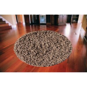 Kusový koberec Shaggy vlas 50 mm cappucino kruh, Velikosti 80x80cm