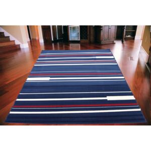 Kusový koberec PP Pruhy modrý, Velikosti 140x200cm