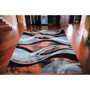 Kusový koberec Fantazie Vlny oranžovo šedý, Velikosti 80x150cm