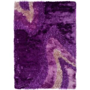 Luxusní kusový koberec Abstrakt viskóza fialový, Velikosti 160x220cm