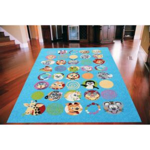 Kusový koberec Zvířátka modrý, Velikosti 160x220cm