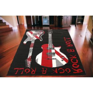 Kusový koberec PP Kytara černý, Velikosti 140x200cm