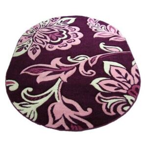 Kusový koberec Flowery fialový ovál, Velikosti 80x150cm