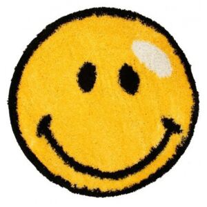 Kusový koberec Shaggy vlas 30 mm Smile žlutý, Velikosti 100x100cm