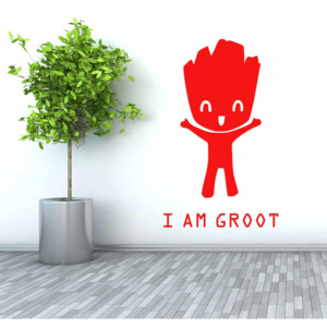 GLIX Groot 3 - samolepka na zeď Červená 50x30 cm