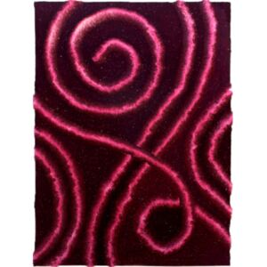 Luxusní kusový koberec Houslový klíč viskóza 3D fialový, Velikosti 120x170cm