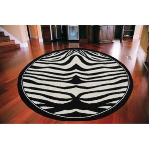 Kusový koberec PP Zebra bíločerný kruh, Velikosti 200x200cm