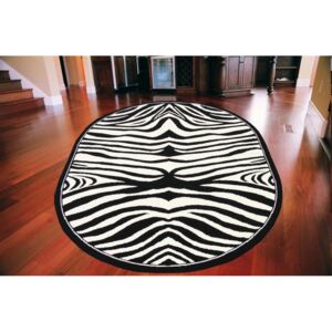 Kusový koberec PP Zebra bíločerný ovál, Velikosti 180x250cm