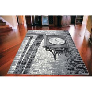 Kusový koberec PP Hodiny šedý, Velikosti 140x200cm