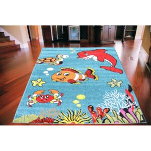 Dětský koberec Mořský svět modrý, Velikosti 133x190cm