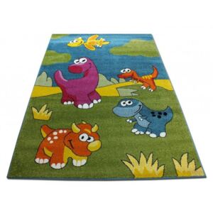 Dětský koberec Dinosauři zelený, Velikosti 200x290cm