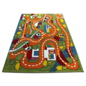 Dětský koberec Silnice zelený, Velikosti 200x290cm