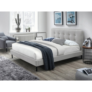 Čalouněná postel LYSSA + rošt, 160x200, šedá