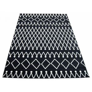 Kusový koberec Kertu černý, Velikosti 80x150cm
