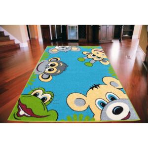 Dětský koberec Zvířátkový TOP modrý, Velikosti 133x180cm