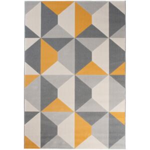 Kusový koberec PP Lorenzo šedo žlutý, Velikosti 80x150cm