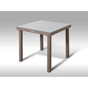 Umělý ratan - stůl Orlando 80x80 šedobéžový