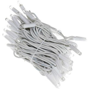 Seizis Řetěz 50LED - 5m, teplá svítící, bílý kabel