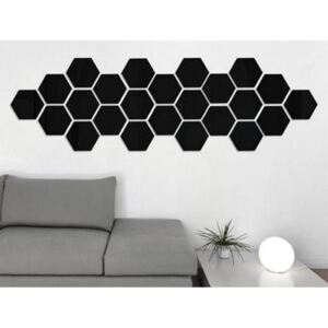 3D černé hexagony 12 ks 4,5 x 4,5 cm