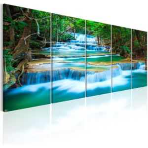 Obraz na plátně Bimago - Sapphire Waterfalls I 225x90 cm