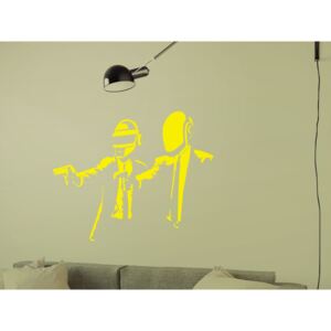 GLIX Banksy "Daft Fiction" - samolepka na zeď Žlutá 50 x 30 cm