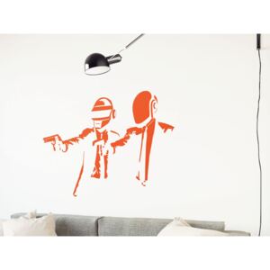 GLIX Banksy "Daft Fiction" - samolepka na zeď Oranžová 50 x 30 cm