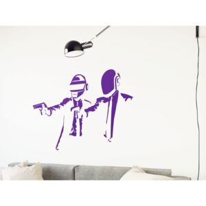 GLIX Banksy "Daft Fiction" - samolepka na zeď Fialová 50 x 30 cm