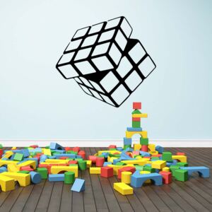 GLIX Rubikova kostka - samolepka na zeď Černá 30 x 28 cm