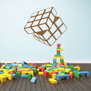 GLIX Rubikova kostka - samolepka na zeď Hnědá 30 x 28 cm
