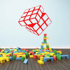 GLIX Rubikova kostka - samolepka na zeď Světle červená 30 x 28 cm