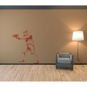 GLIX Banksy "Trooper" - samolepka na zeď Oranžová 50 x 65 cm