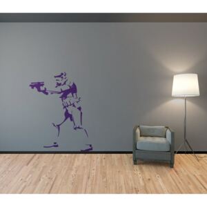 GLIX Banksy "Trooper" - samolepka na zeď Fialová 50 x 65 cm
