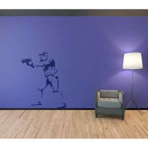GLIX Banksy "Trooper" - samolepka na zeď Modrá 50 x 65 cm