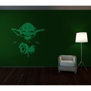 GLIX Banksy "Master" - samolepka na zeď Světle zelená 30 x 30 cm